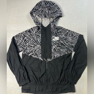 NIKE Youth Girls Size L Running Jacket Windbreaker  Hoodie Juniors Full Zip.